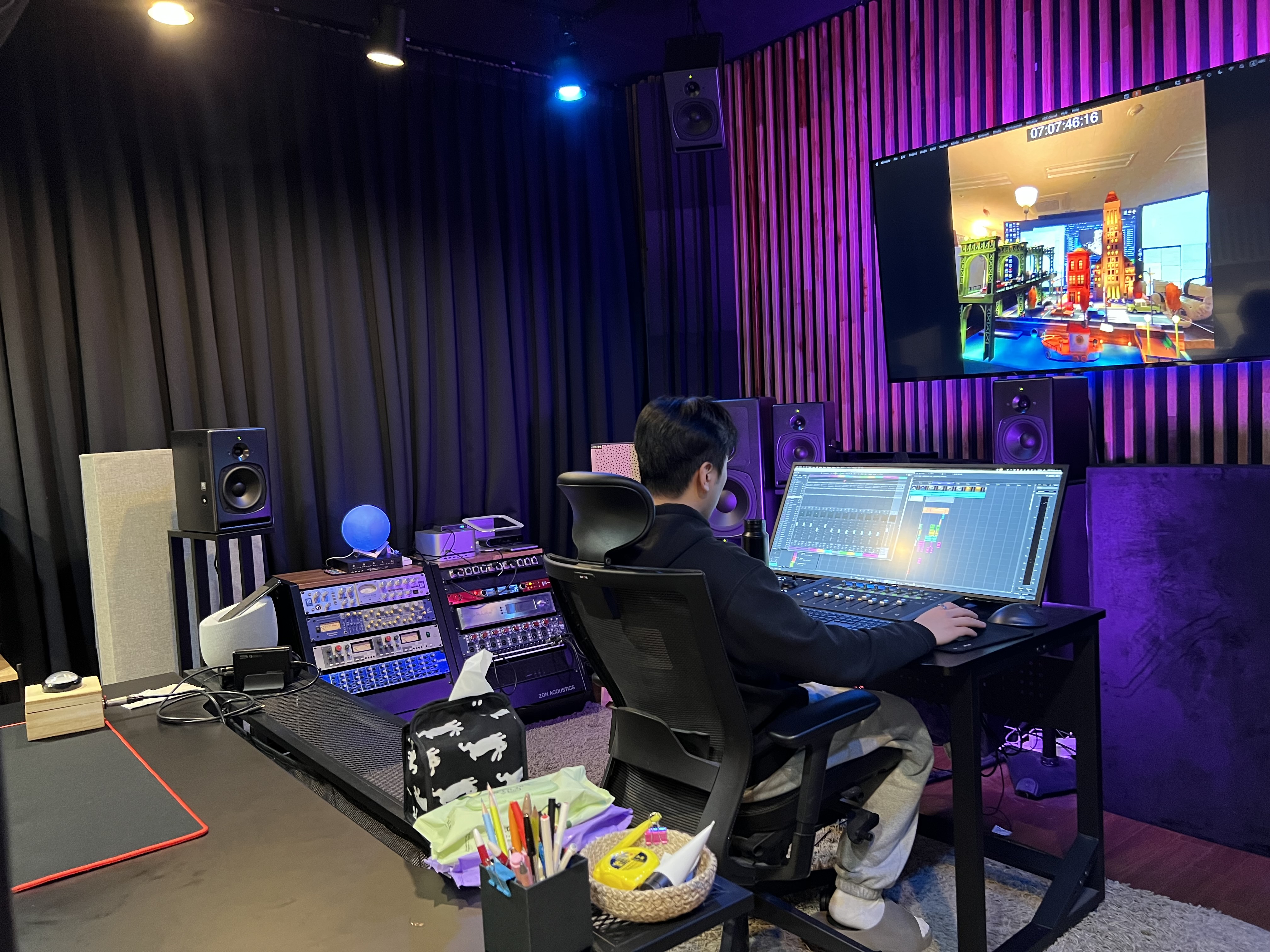 AudioMatrix 바이노럴 믹싱 작업 현장